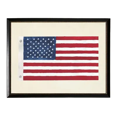 Watercolor American Flag Framed Art Print