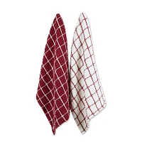 Red Windowpane Oversized Dish Towels, Set of 2