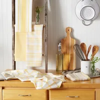 Yellow Woven Assorted Dishtowels, Set of 5