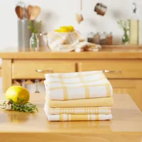 Yellow Woven Assorted Dishtowels, Set of 5