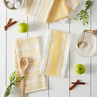 Yellow Woven Assorted Dishtowels, Set of 5