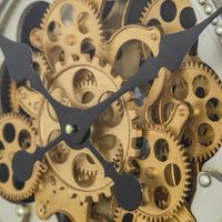 Gold Moving Gears Open Wall Clock