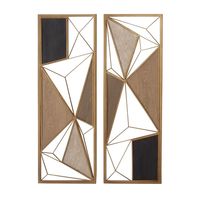 Golden Mocha Triangular Cut-Out Plaques, Set of 2