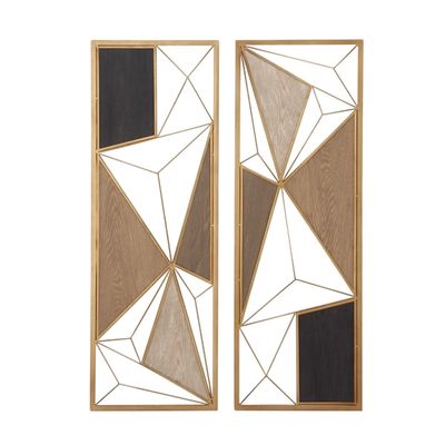 Golden Mocha Triangular Cut-Out Plaques, Set of 2