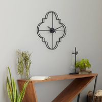 Black Quatrefoil Iron Cut-Out Wall Clock