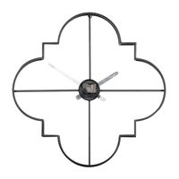 Black Quatrefoil Iron Cut-Out Wall Clock