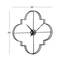 Black Quatrefoil Iron Cut-Out Wall Clock