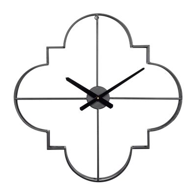 Black Quatrefoil Iron Cut-Out Wall Clock