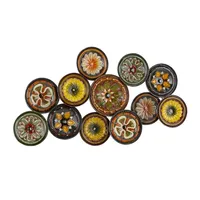 Southwestern Floral Ceramic Plates Wall Plaque