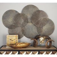 Metallic Black Iron Overlapped Circles Wall Plaque