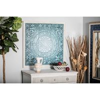 Turquoise Iron Floral Scrollwork Wall Plaque