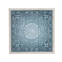 Turquoise Iron Floral Scrollwork Wall Plaque