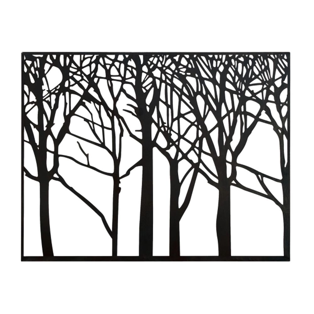 Matte Black Metal Tree Frame Wall Plaque