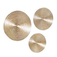 Metallic Gold Plates Wall Sculptures, Set of 3