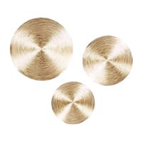 Metallic Gold Plates Wall Sculptures, Set of 3