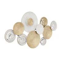 Gold and White Round Layered Plates Wall Sculpture