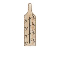 Brown Wood Bottle Frame Metal Bracket Wine Holder