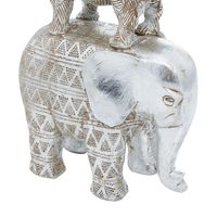 Silver Resin Stacked Animals Sculpture
