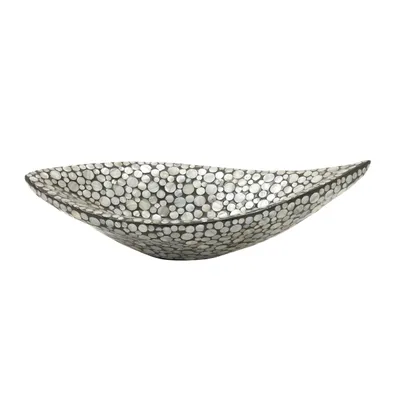 Gray and Beige Mussel Shell Mother of Pearl Tray