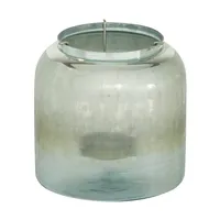 Matte Turquoise Glass Candle Holder