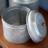Galvanized Metal 3-pc. Decorative Jar Set