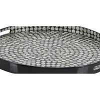 Dotted Shell Round Wooden Tray