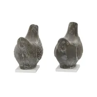 Rustic Etched Birds 2-pc. Figurine Set