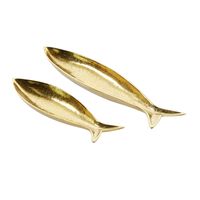 Golden Coastal Fish 2-pc. Decorative Tray Set