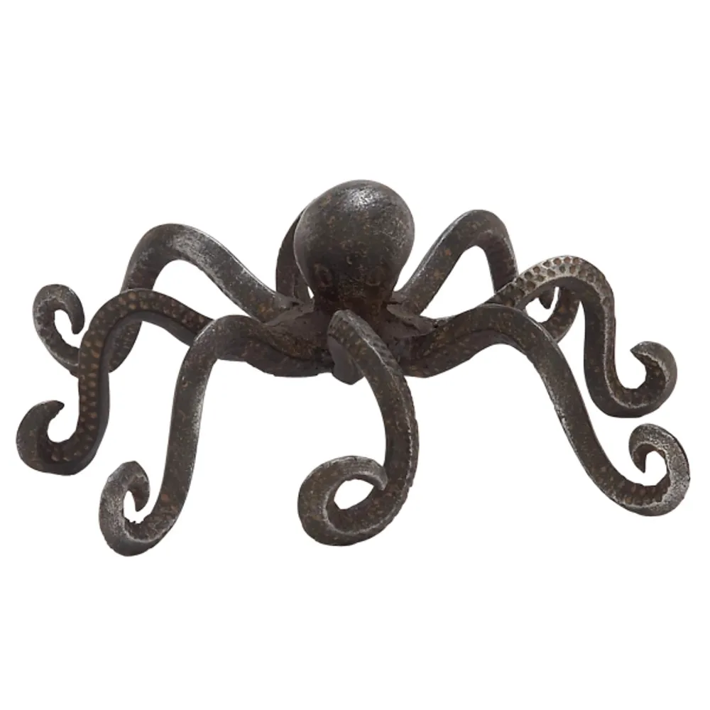 Black Iron Octopus Statue