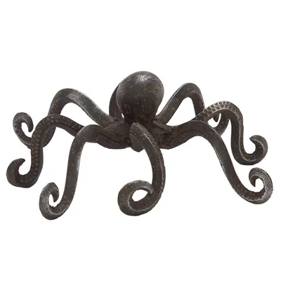 Black Iron Octopus Statue