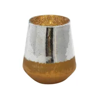 Silver and Gold Pillar Candle Holder, 7 in.