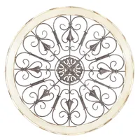 Rustic White Radial Scrollwork Wall Art