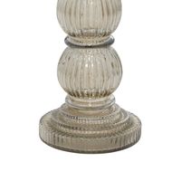 Smoke Gray Glass Pillar Candle Holders, Set of 3