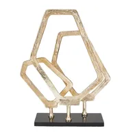 Gold Marble Layered Geometric Loops Statue