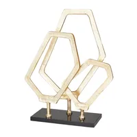 Gold Marble Layered Geometric Loops Statue