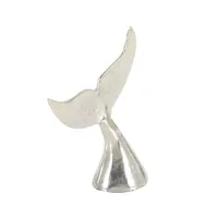 Polished Silver Whale Fin 2-pc. Figurine Set