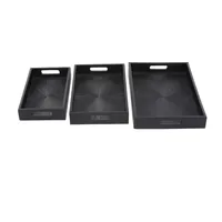 Black Mango Wood Trays, Set of 3