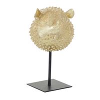 Gold Puffer Fish Sculpture