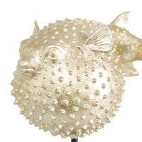 Gold Puffer Fish Sculpture