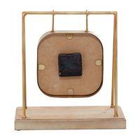 Distressed Gold Frame Square Tabletop Clock