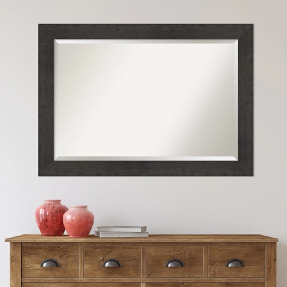 Espresso Plank Beveled Mirror