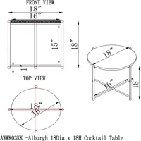 Gray Concrete Top Outdoor Cocktail Table