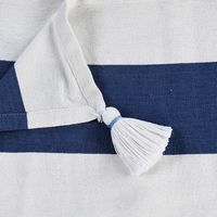 Navy Cabana Stripe Tassel Throw