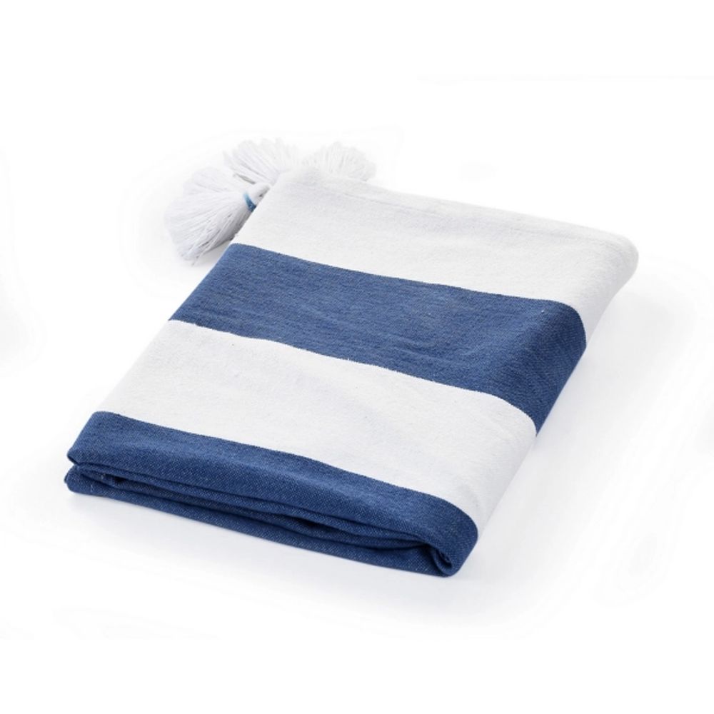 Kirkland's Navy Cabana Stripe Tassel Throw