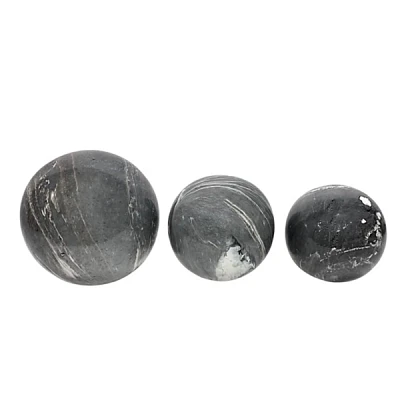 Slate Gray Marble 3-pc. Decorative Orb Set