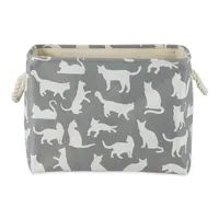 Gray Cats Meow Rectangular Storage Bin, 14 in.