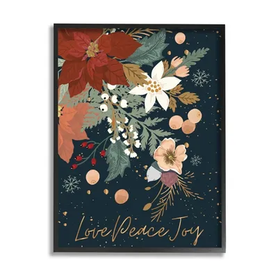 Love, Peace, Joy Christmas Framed Canvas Art Print
