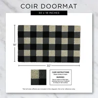 Black Whimsical Hey Doormat