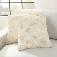 Vanilla Knotted Diamond Throw Pillows, Set of 2