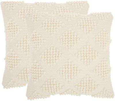 Vanilla Knotted Diamond Throw Pillows, Set of 2